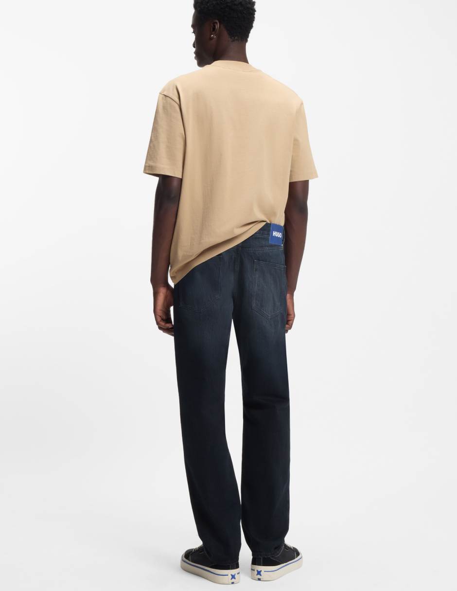 Jeans straight lavado obscuro para hombre 5