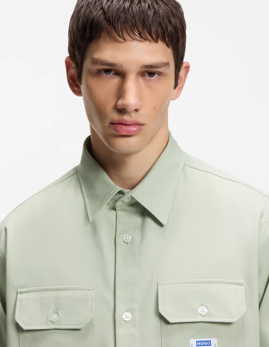 Camisa casual de algodón manga larga para hombre 4