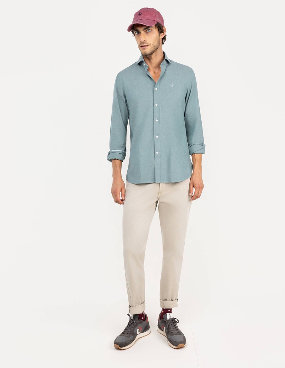Camisa casual de algodón manga larga para hombre 2