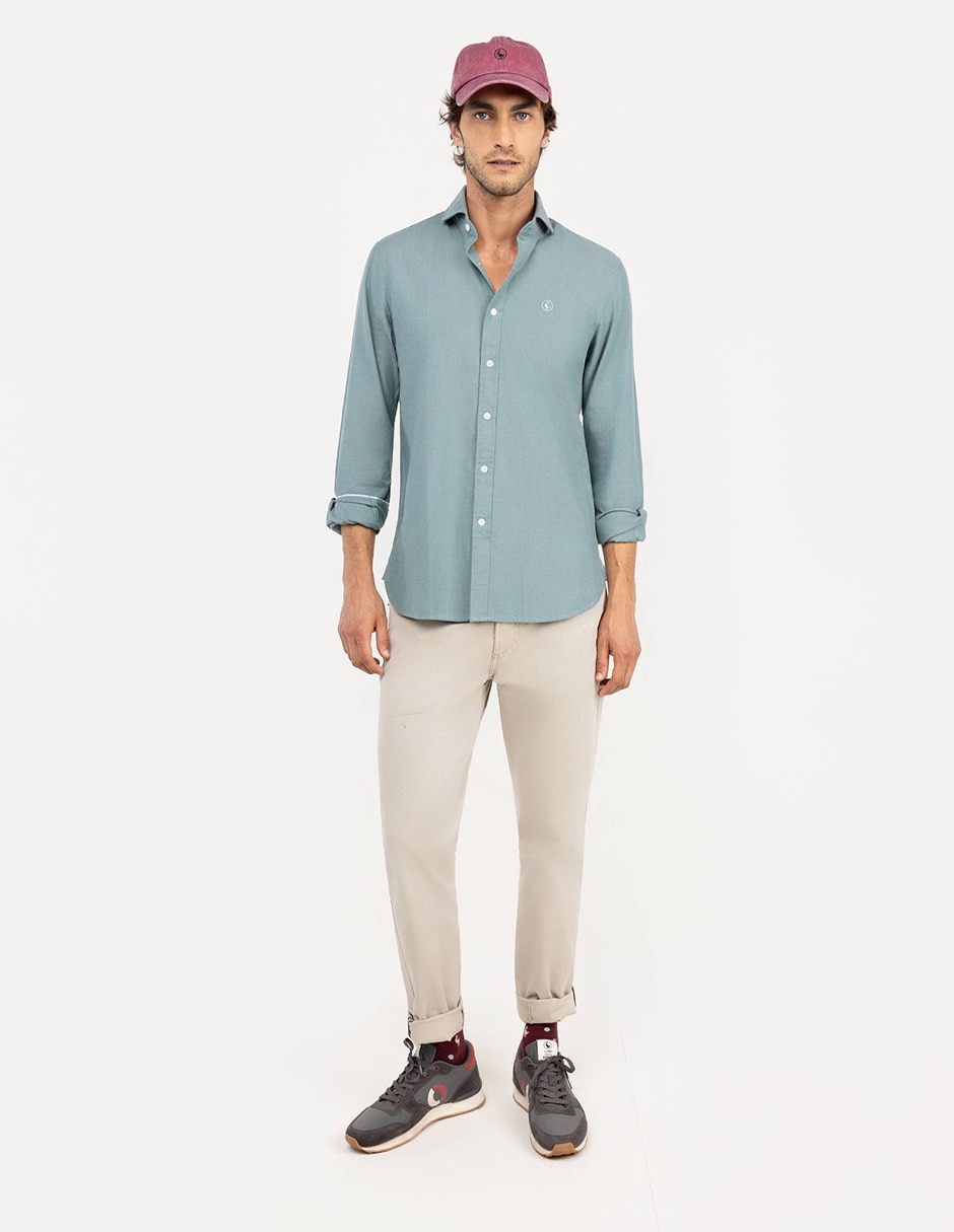 Camisa casual de algodón manga larga para hombre 3