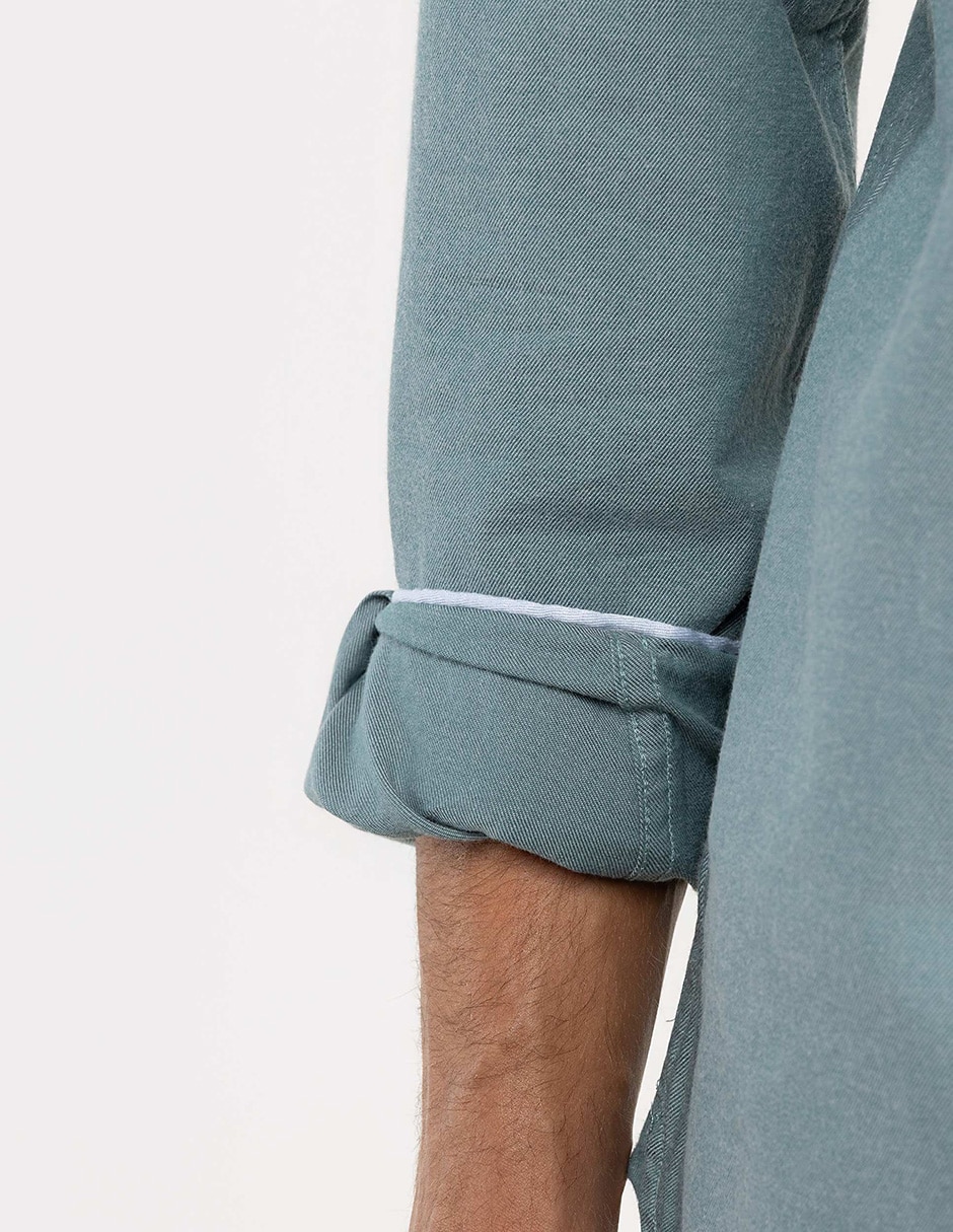 Camisa casual de algodón manga larga para hombre 6