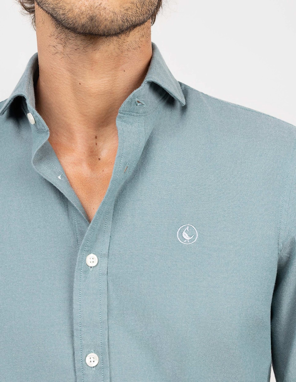 Camisa casual de algodón manga larga para hombre 7