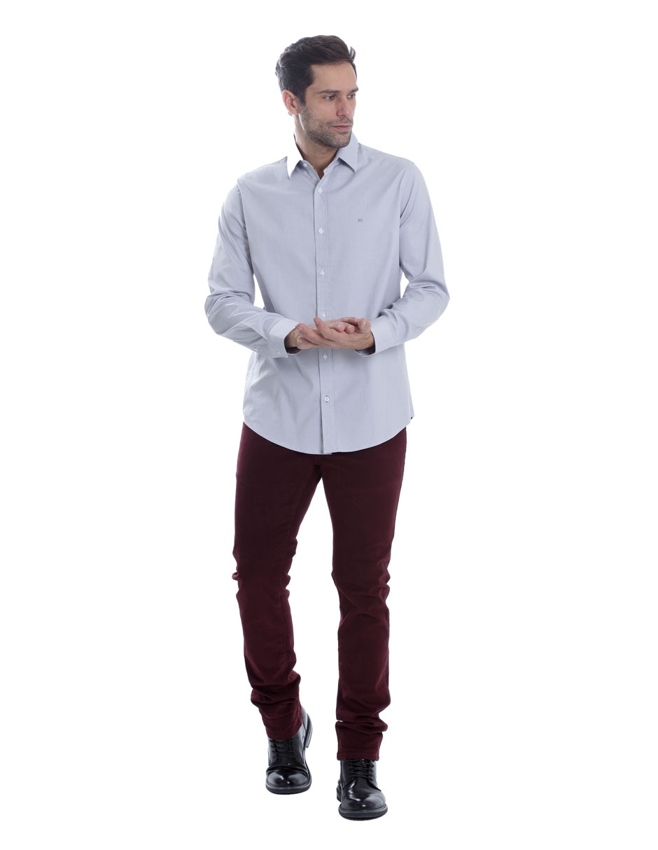 Camisa casual de algodón manga larga para hombre 2
