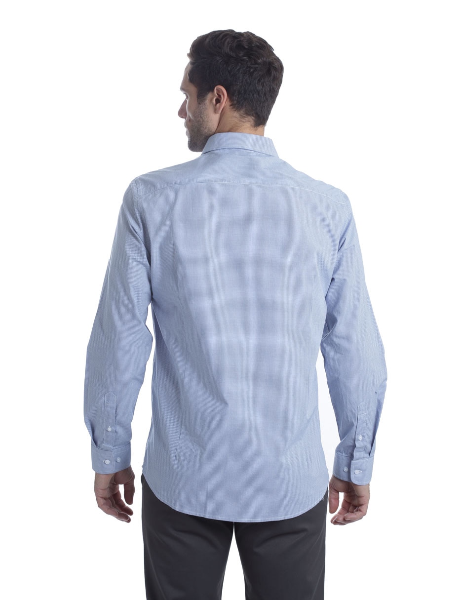 Camisa casual de algodón y poliéster manga larga para hombre 5