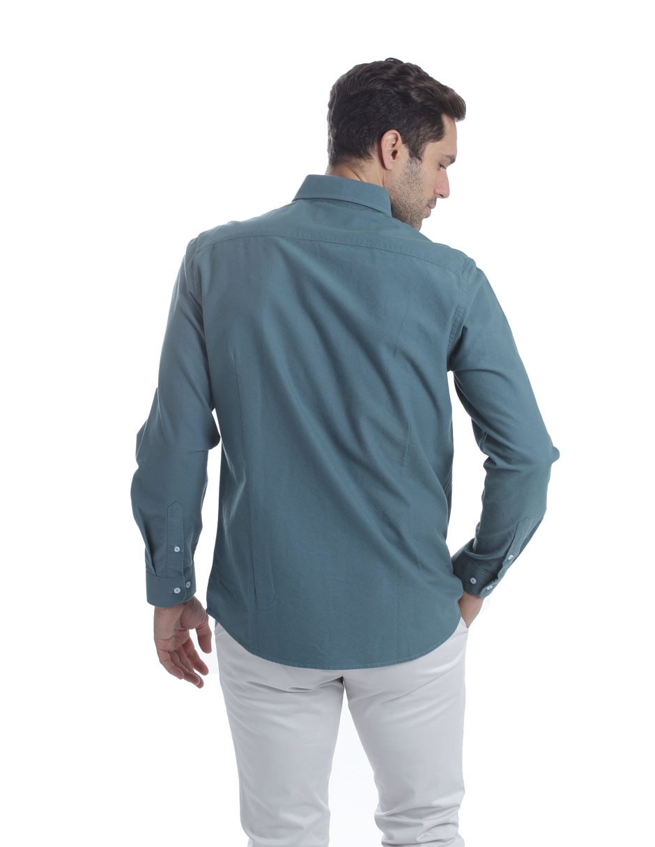 Camisa casual de algodón manga larga para hombre 5