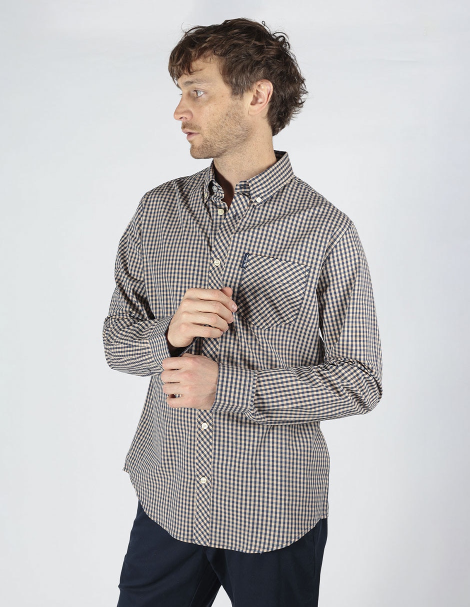 Camisa business casual de algodón manga larga para hombre 2
