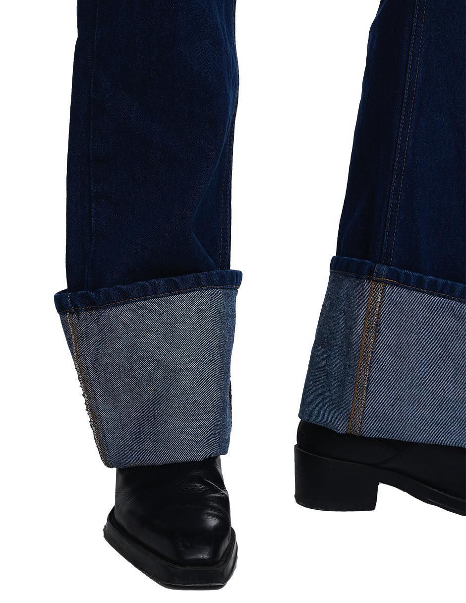Jeans relaxed straight lavado obscuro para hombre 4