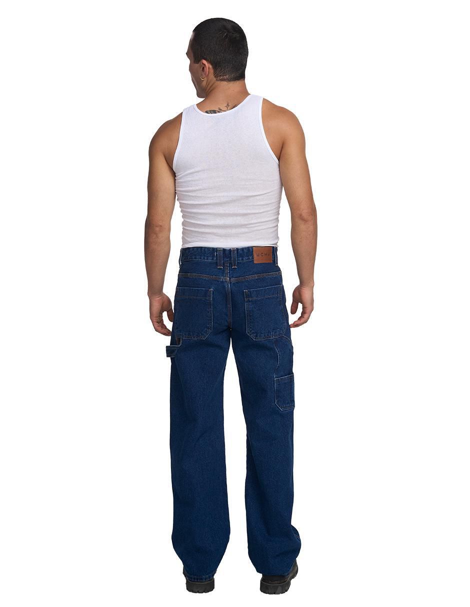 Jeans relaxed Carpintero con Bolsas lavado obscuro para hombre 2