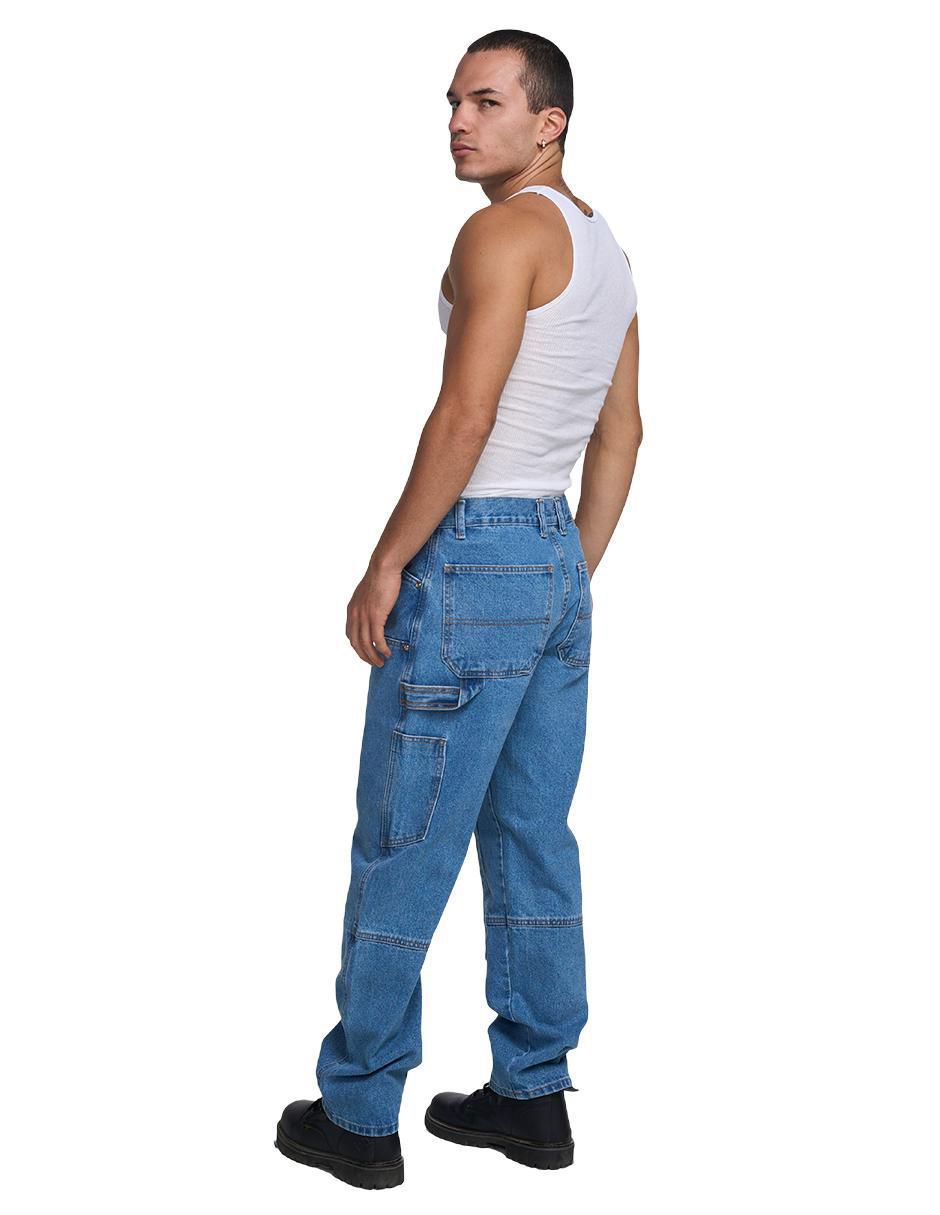 Jeans carpenter relaxed Carpintero con Bolsas lavado claro para hombre 2