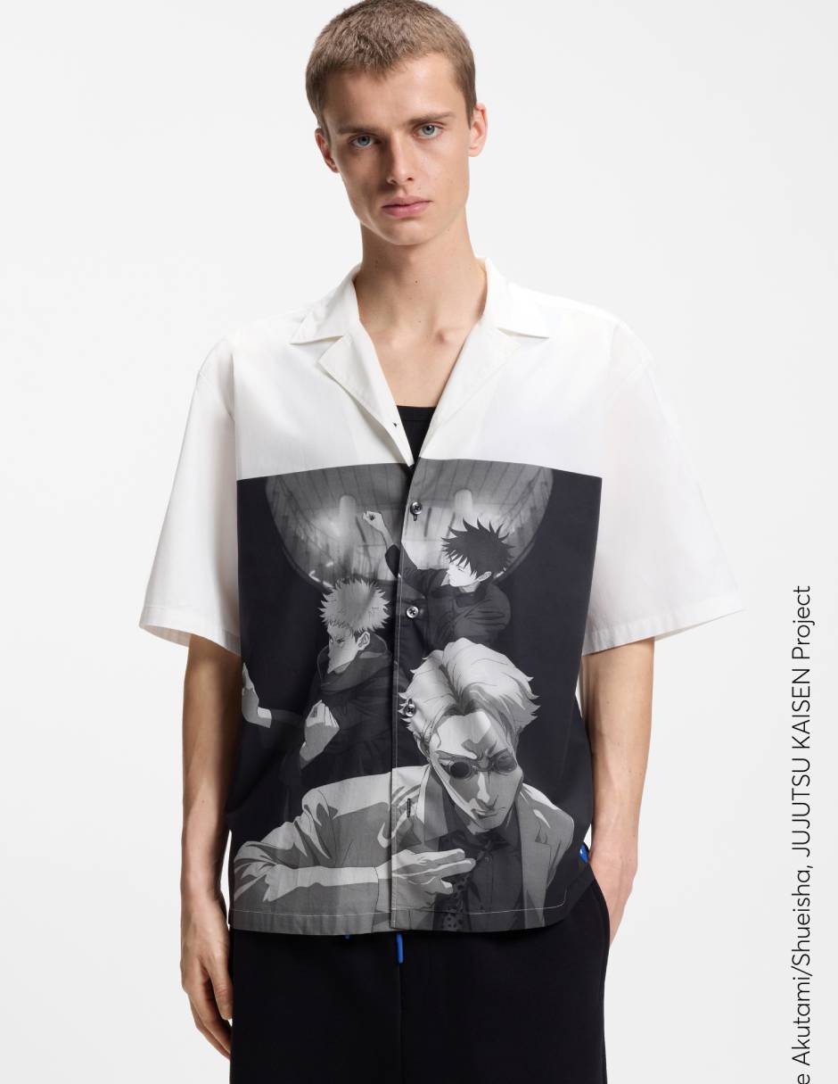 Camisa casual de algodón manga corta para hombre