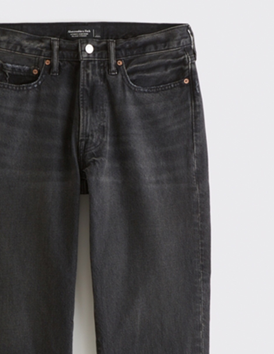 Jeans straight lavado obscuro para hombre 2