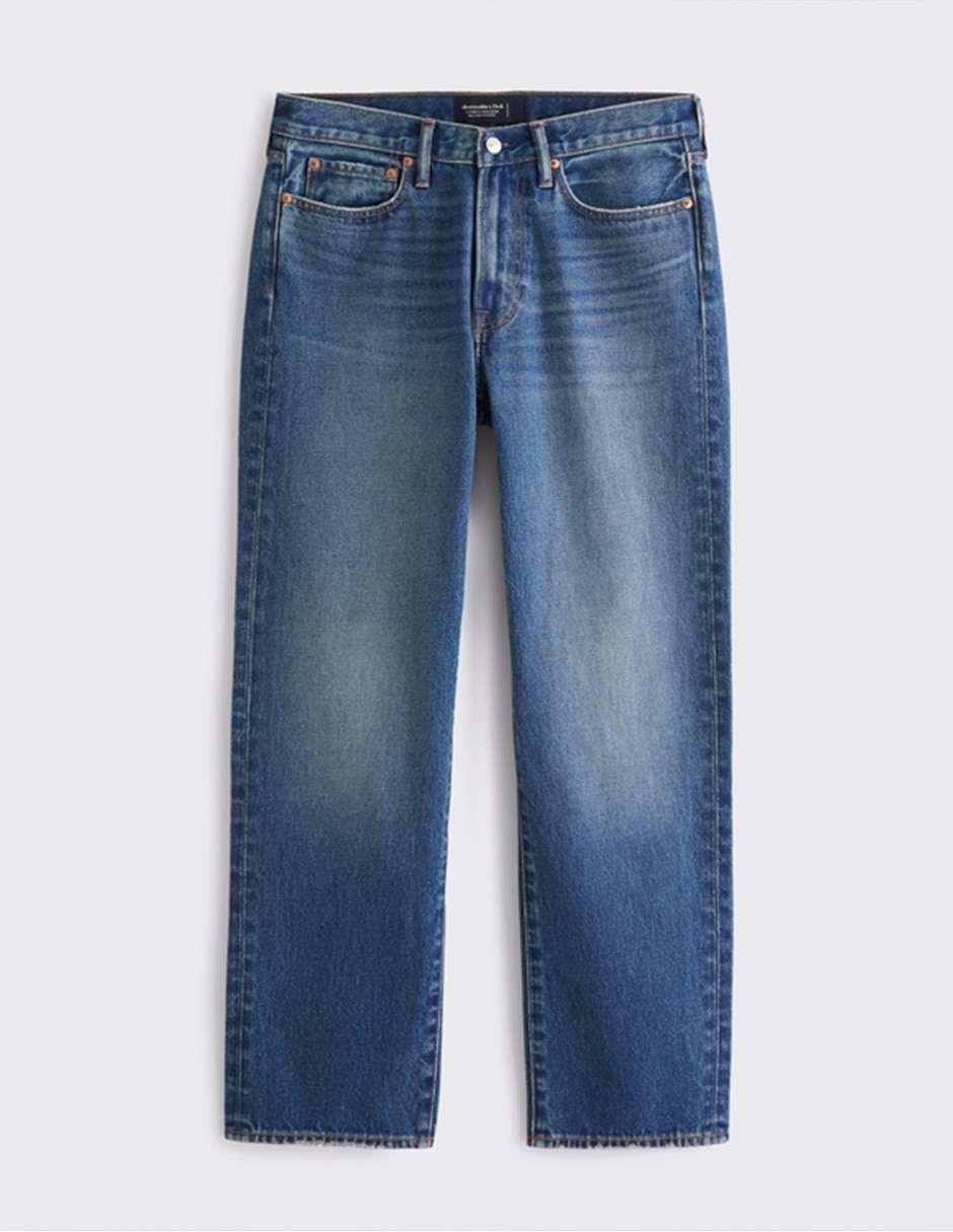 Jeans straight deslavado para hombre