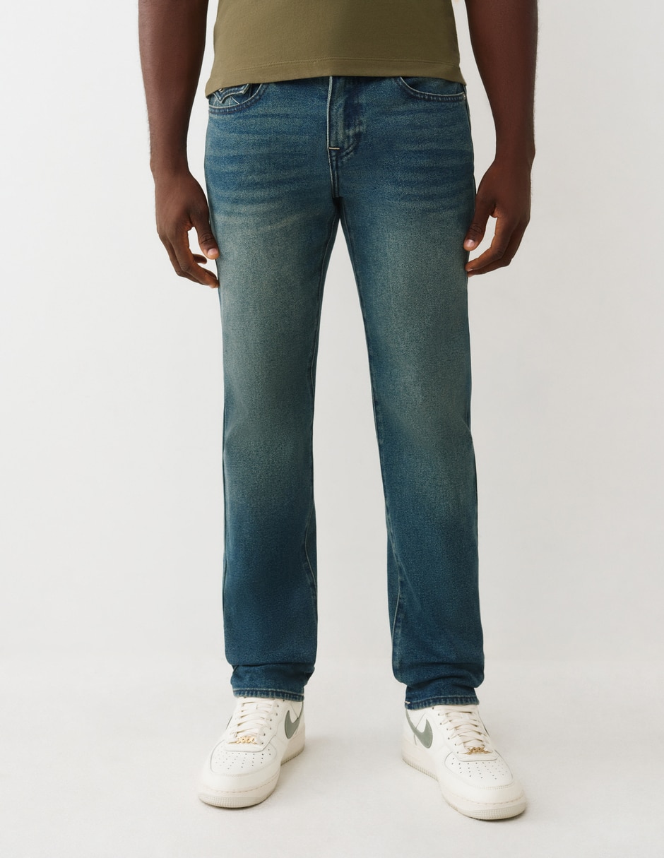 Jeans slim lavado medio para hombre