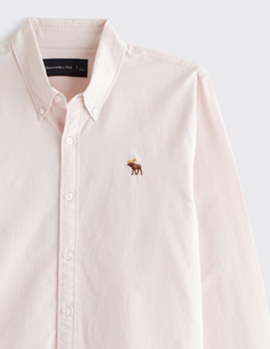 CAMISA ABERCROMBIE & FI, M, ROSA CLARO