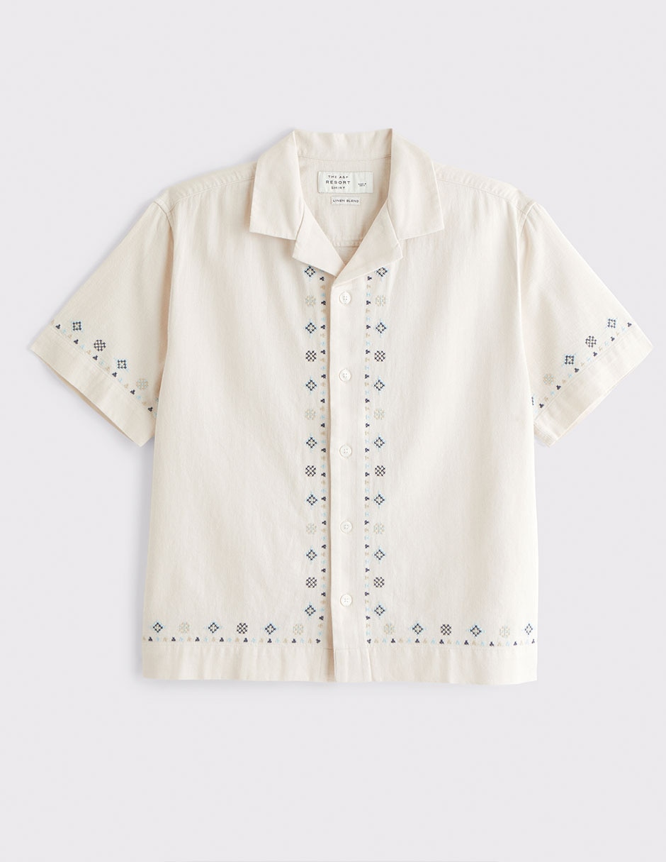 Camisa casual de lino manga corta para hombre Camisa casual de lino manga corta para hombre