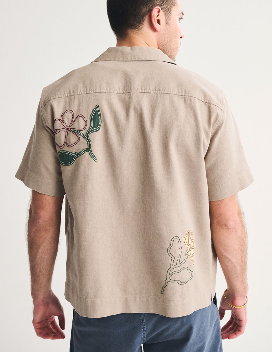 Camisa casual de lino manga corta para hombre 4