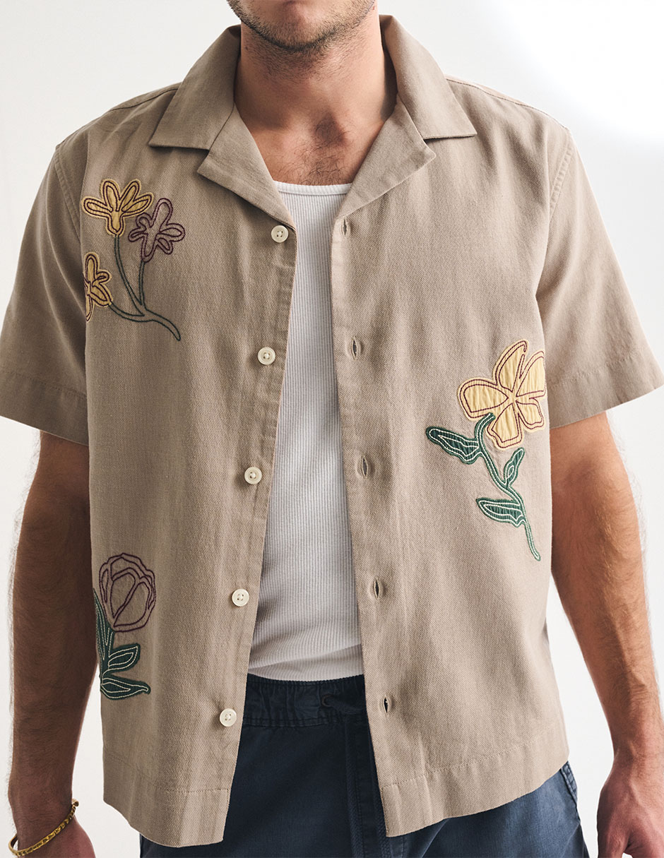 Camisa casual de lino manga corta para hombre 6