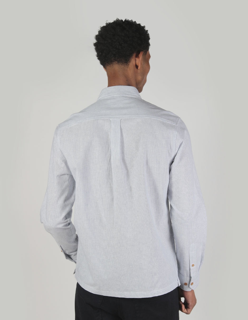 Camisa business casual de algodón manga larga para hombre 2