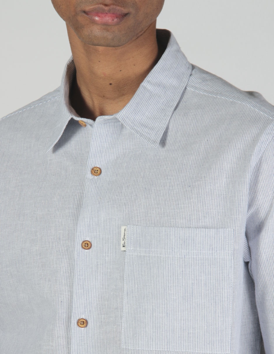 Camisa business casual de algodón manga larga para hombre 3