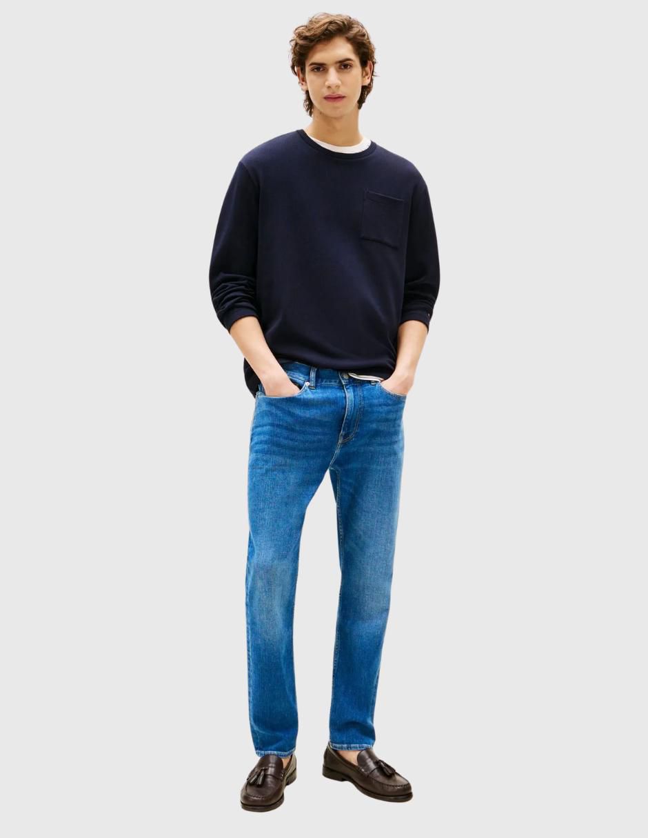 Jeans straight deslavado para hombre 3