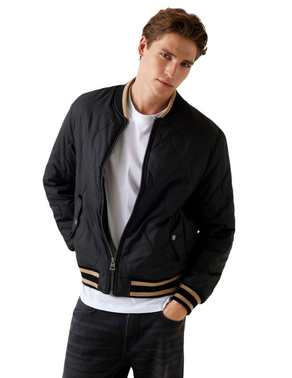 Chamarra bomber con bolsillos para hombre Chamarra bomber con bolsillos para hombre