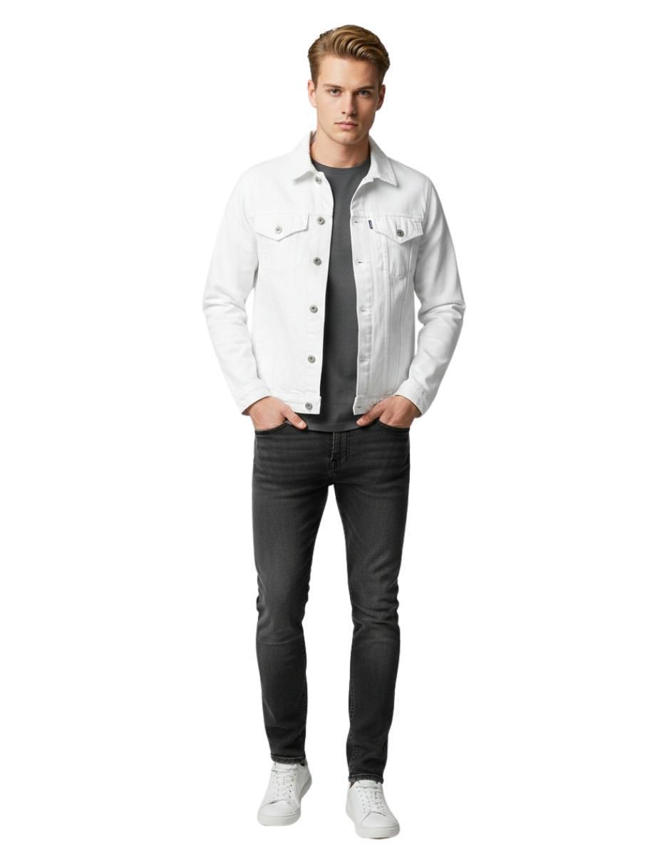 Chamarra denim de mezclilla con bolsillos para hombre 2