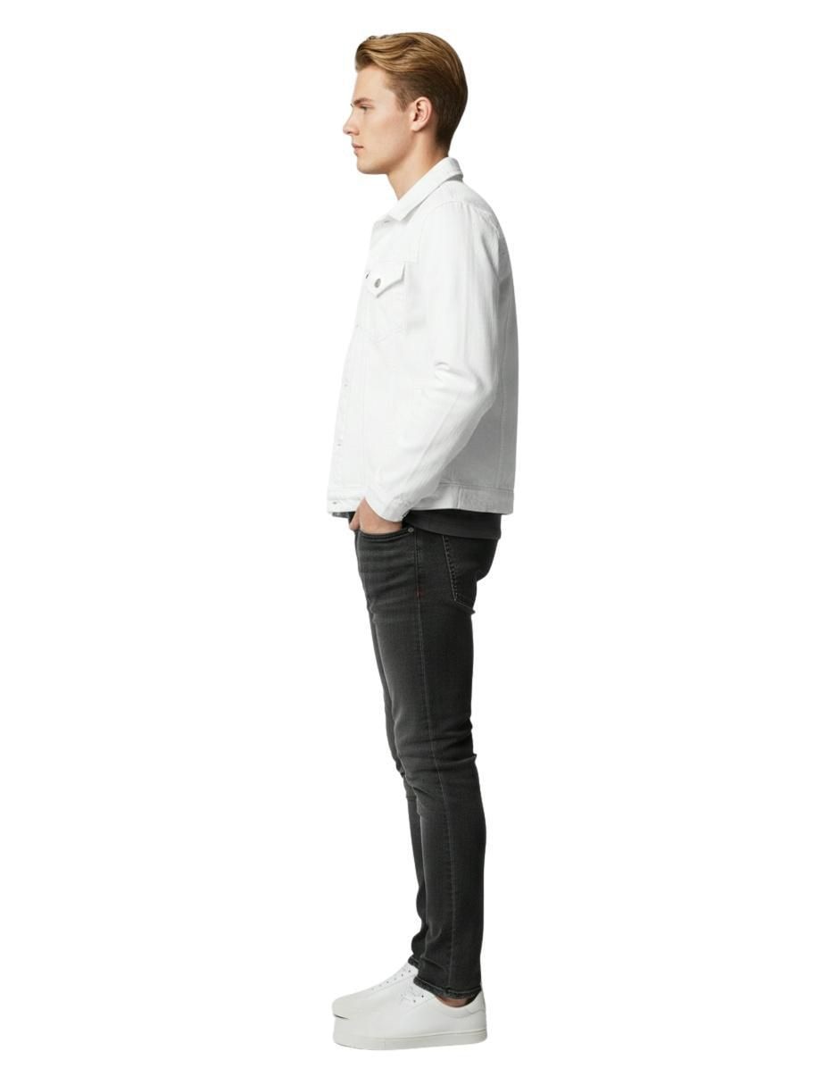 Chamarra denim de mezclilla con bolsillos para hombre 4