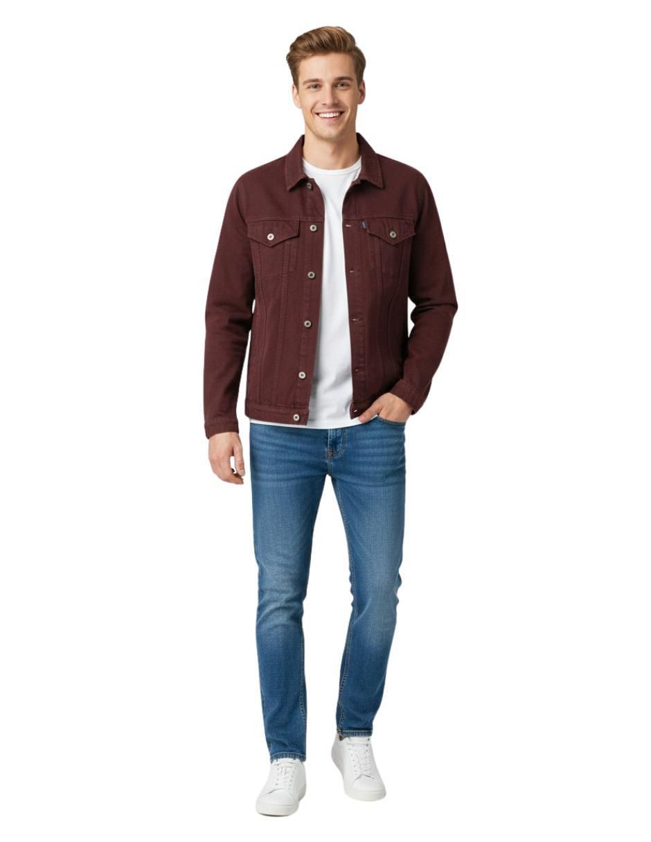 Chamarra denim de mezclilla con bolsillos para hombre 2