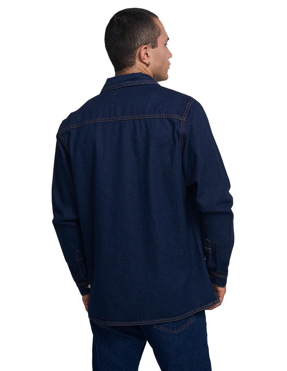 "camisa/sobrecamisa" casual mchk "de" (si aplica) mezclilla "manga" larga "para hombre"