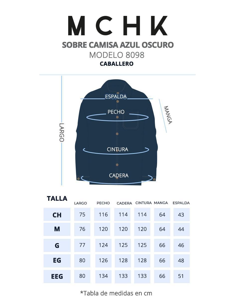 "camisa/sobrecamisa" casual mchk "de" (si aplica) mezclilla "manga" larga "para hombre"