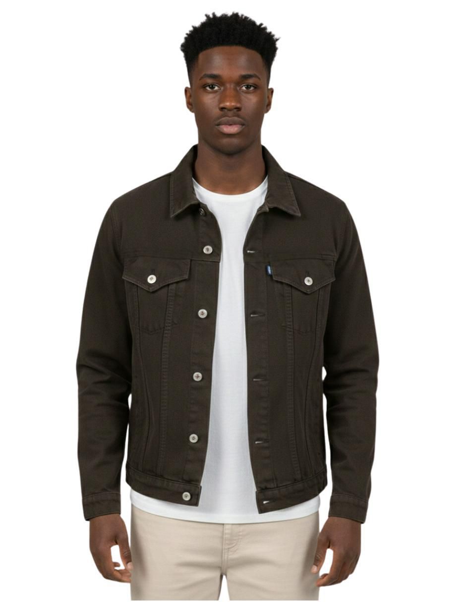 Chamarra denim de mezclilla con bolsillos para hombre Chamarra denim de mezclilla con bolsillos para hombre