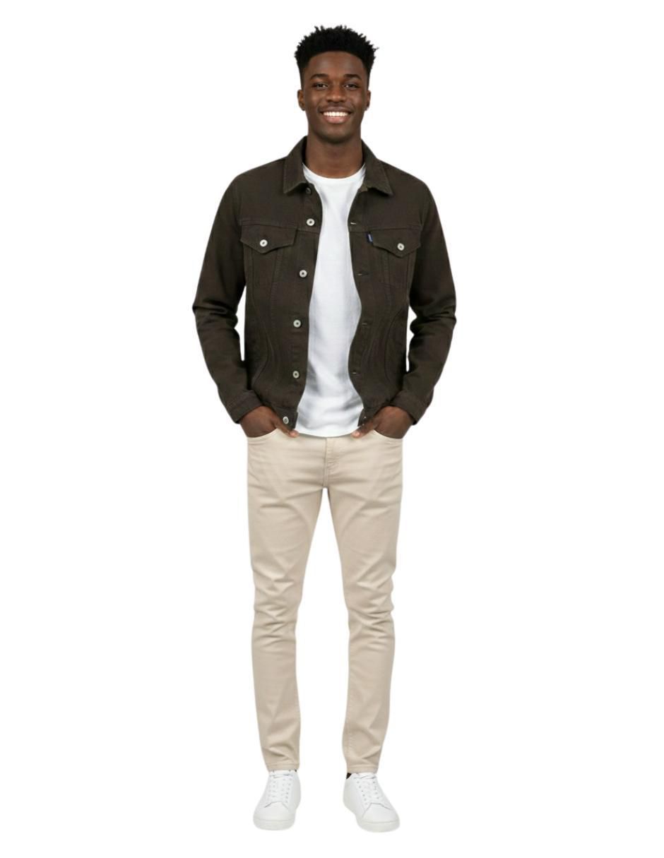 Chamarra denim de mezclilla con bolsillos para hombre 7