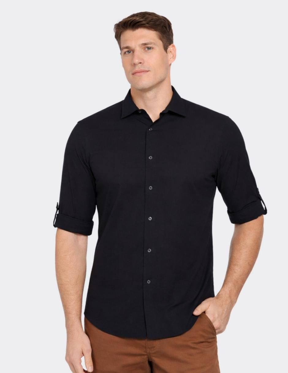 Camisa casual de algodón manga corta para hombre