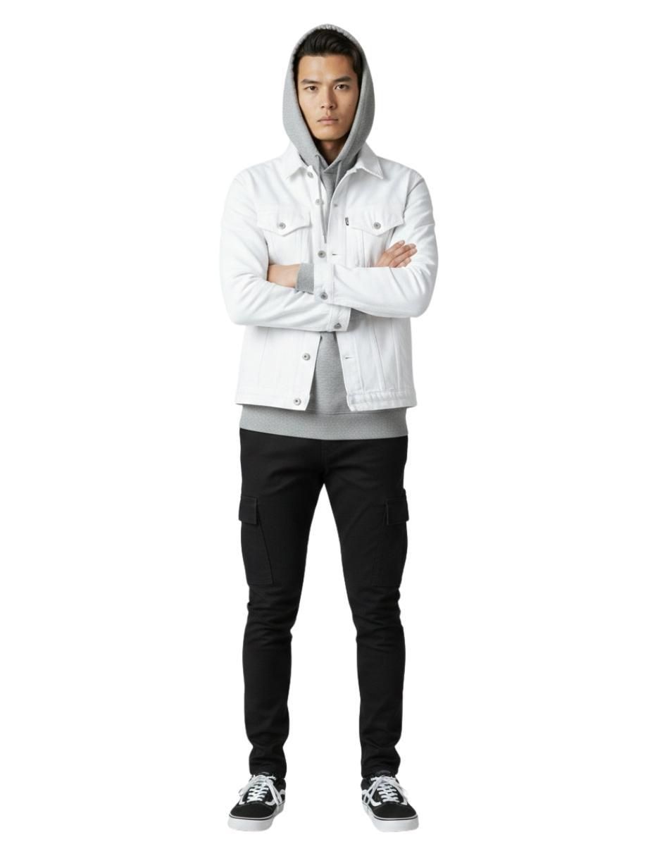 Chamarra denim de mezclilla con bolsillos para hombre 7