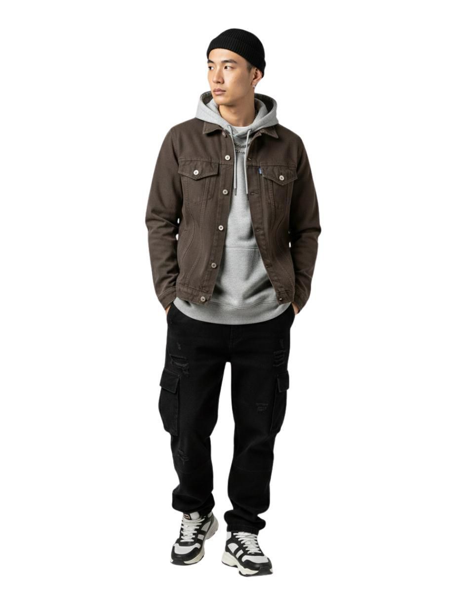Chamarra denim de mezclilla con bolsillos para hombre 7