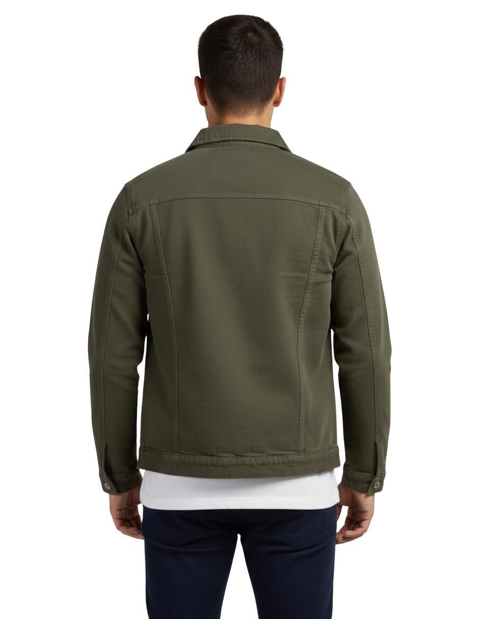 Chamarra denim de mezclilla con bolsillos para hombre 6