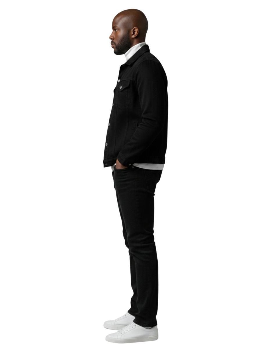 Chamarra denim de mezclilla con bolsillos para hombre 6