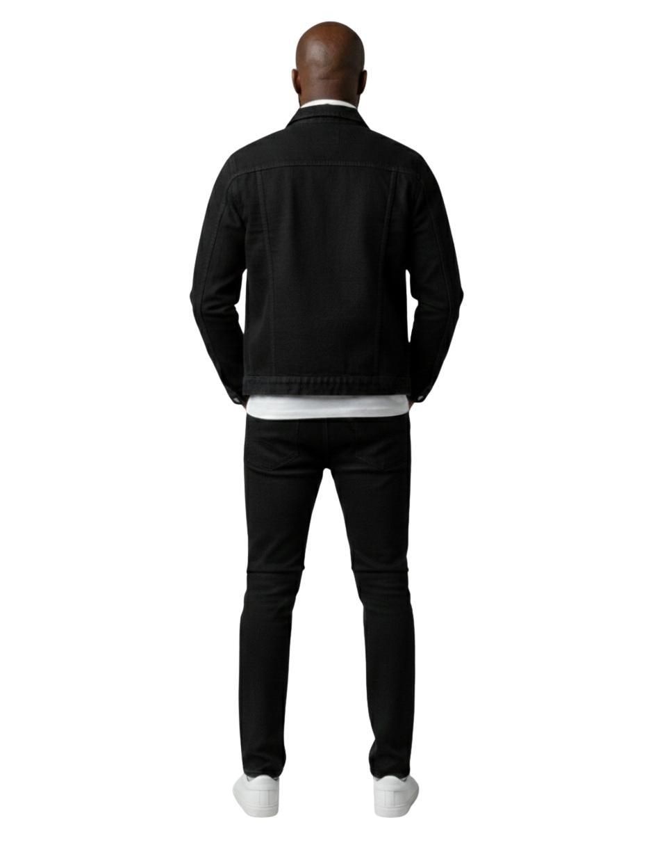 Chamarra denim de mezclilla con bolsillos para hombre 7