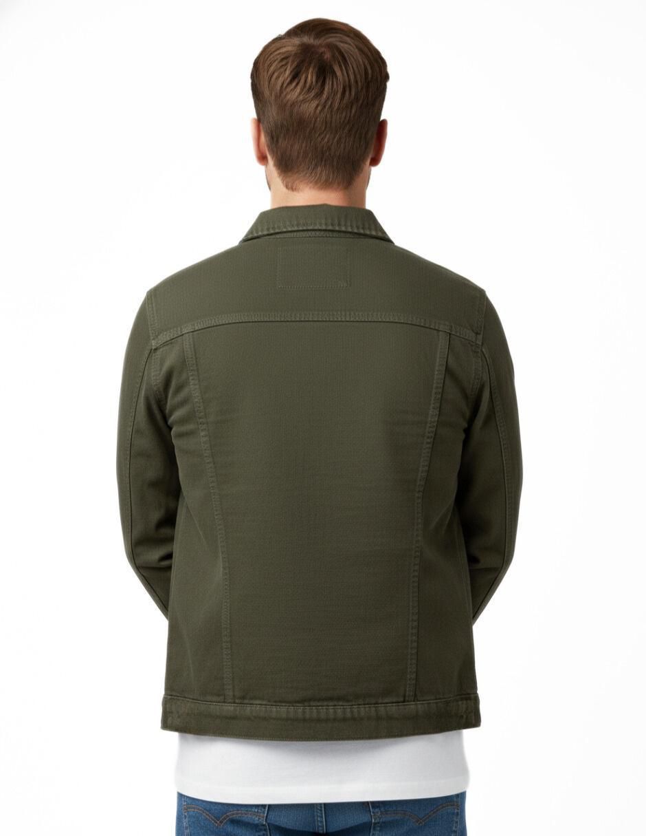 Set chamarra denim de mezclilla con bolsillos para hombre 10