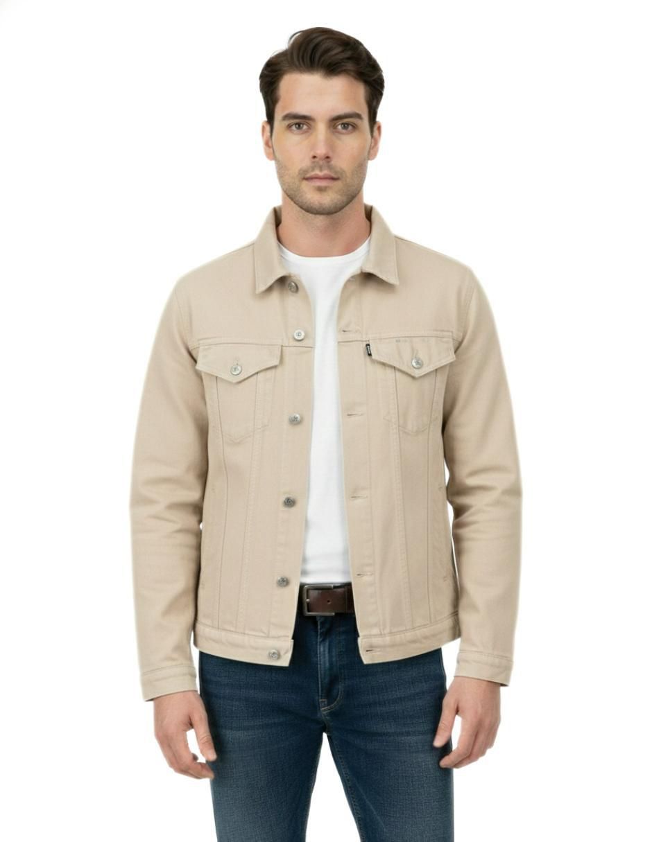 Set chamarra denim de mezclilla con bolsillos para hombre 3