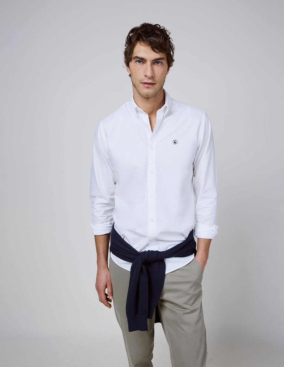 Camisa casual de algodón manga larga para hombre Camisa casual de algodón manga larga para hombre