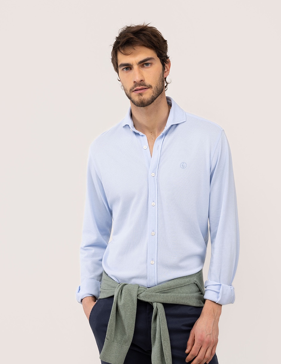 Camisa casual de algodón manga larga para hombre Camisa casual de algodón manga larga para hombre