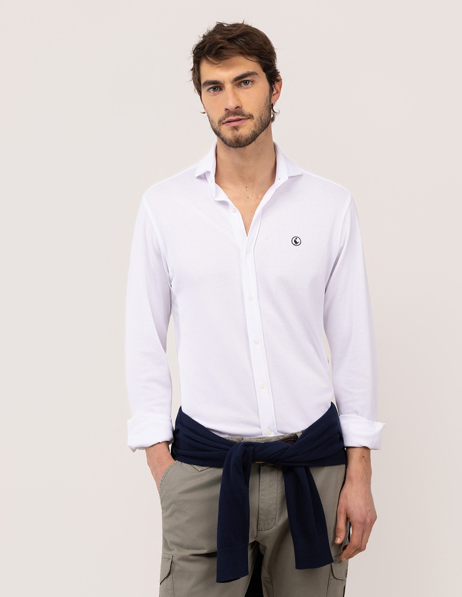 Camisa casual de algodón manga larga para hombre Camisa casual de algodón manga larga para hombre