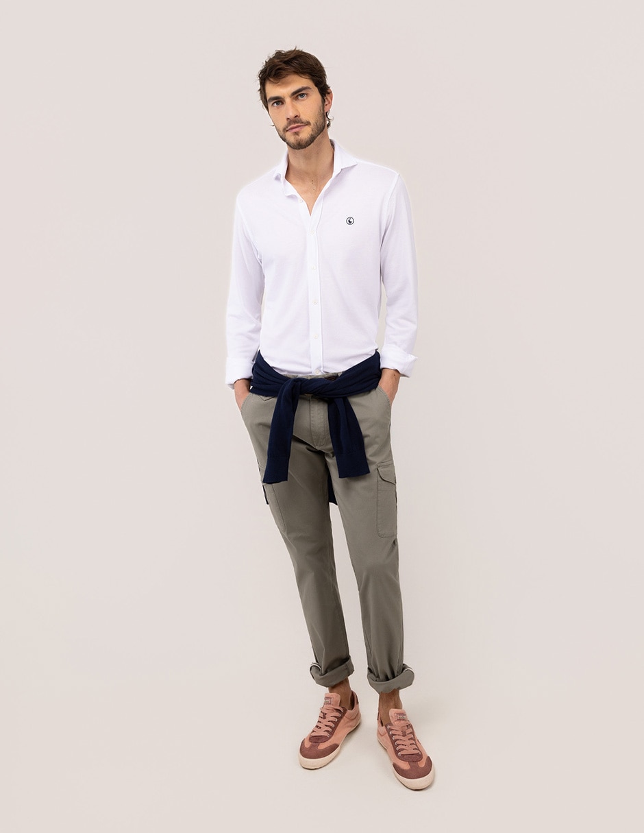 Camisa casual de algodón manga larga para hombre 2