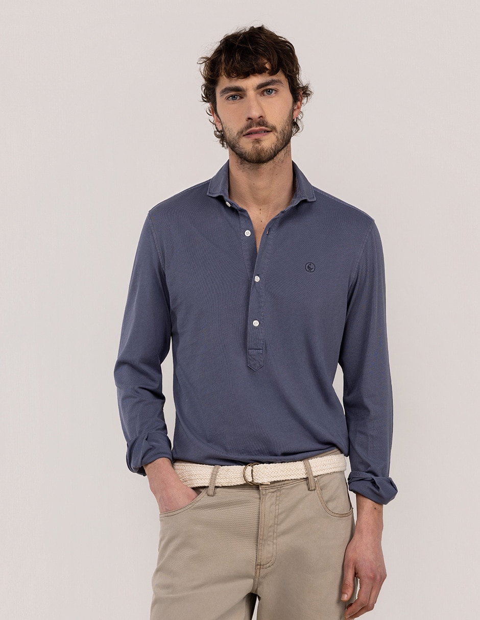 Camisa casual de algodón manga larga para hombre Camisa casual de algodón manga larga para hombre