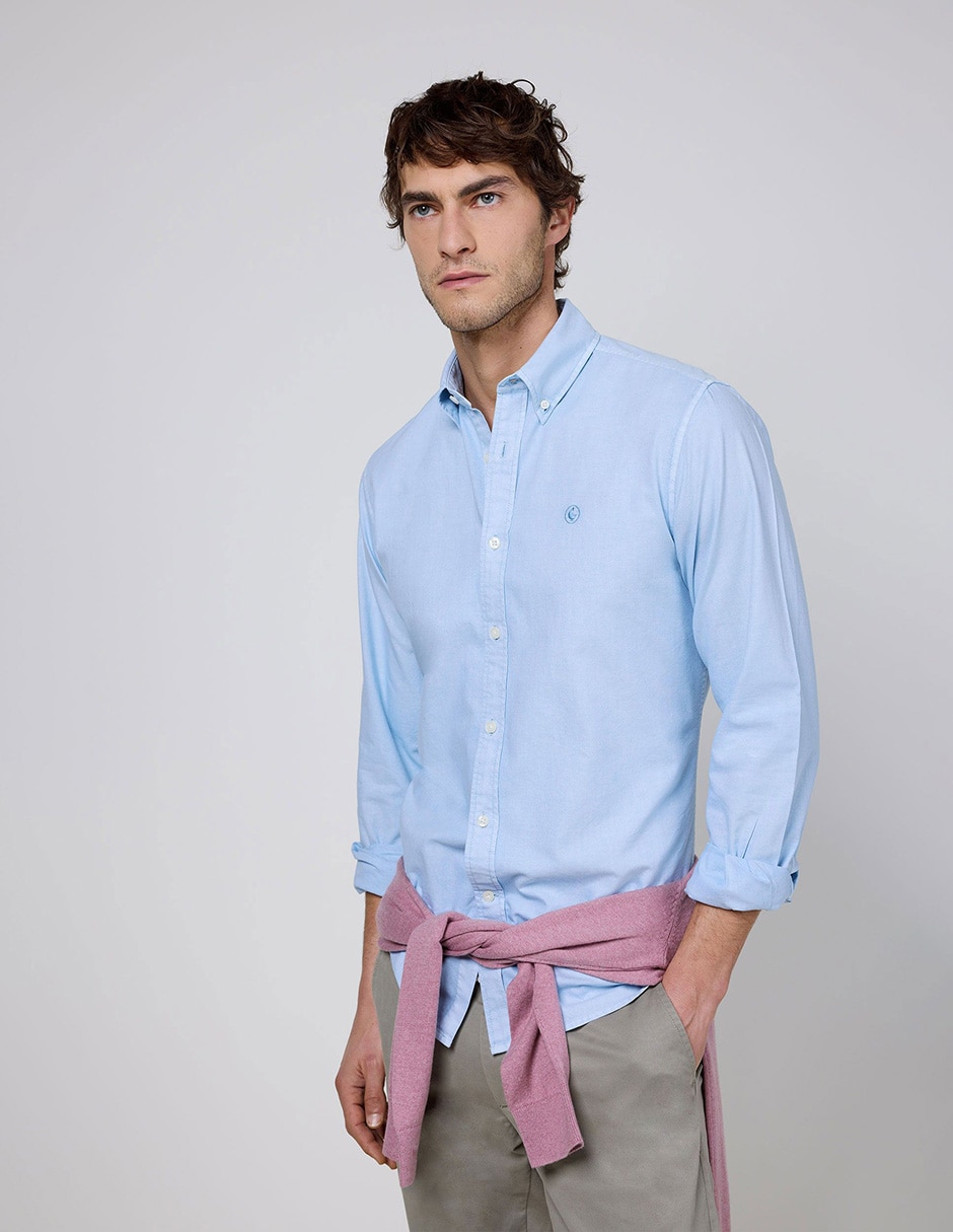 Camisa casual de algodón manga larga para hombre Camisa casual de algodón manga larga para hombre