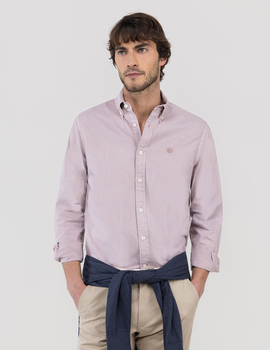 Camisa casual de algodón manga larga para hombre