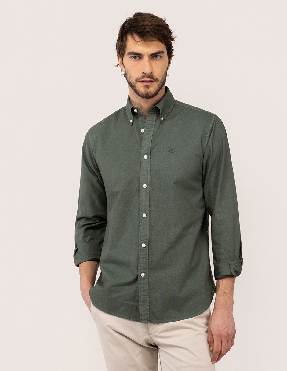 Camisa casual de algodón manga larga para hombre Camisa casual de algodón manga larga para hombre