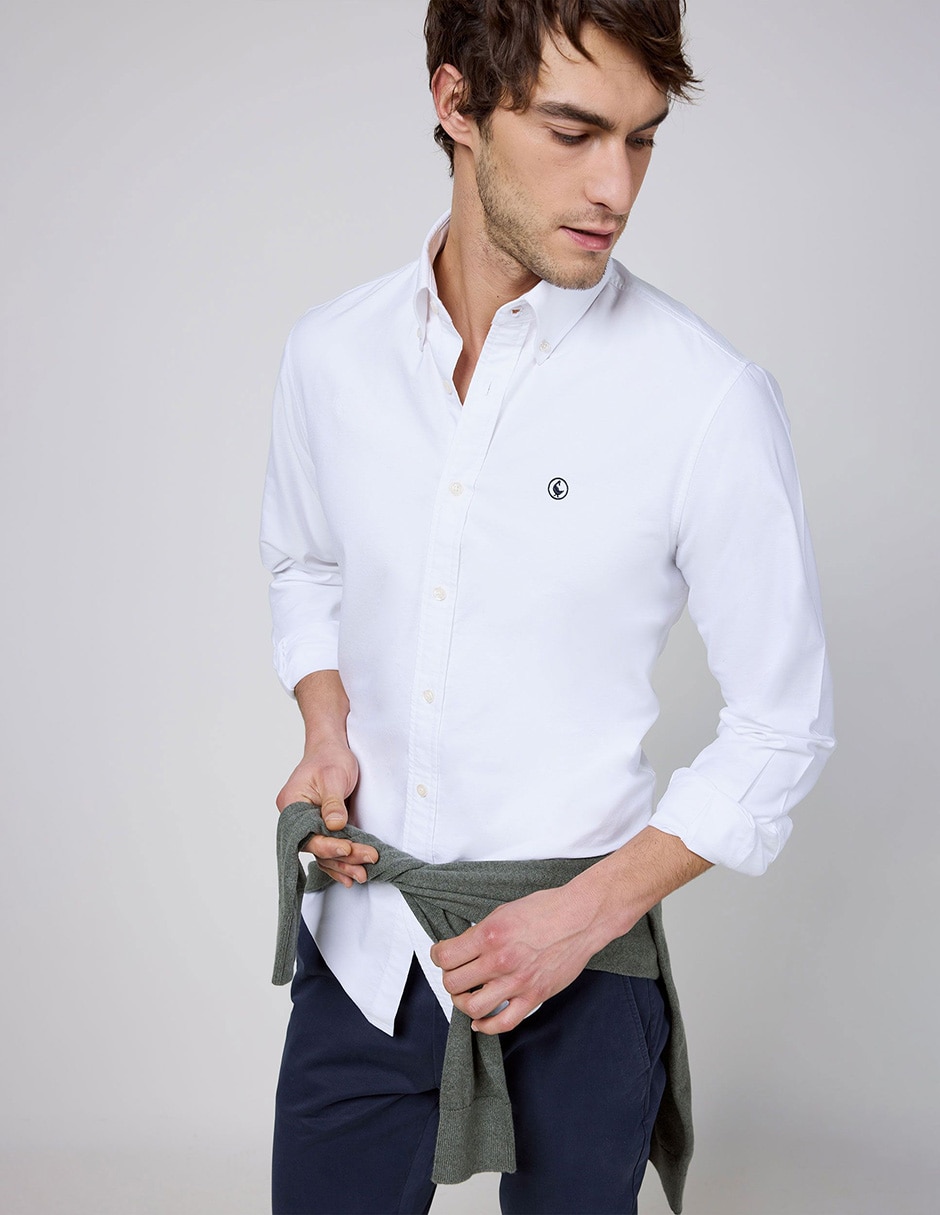 Camisa casual de algodón manga larga para hombre Camisa casual de algodón manga larga para hombre