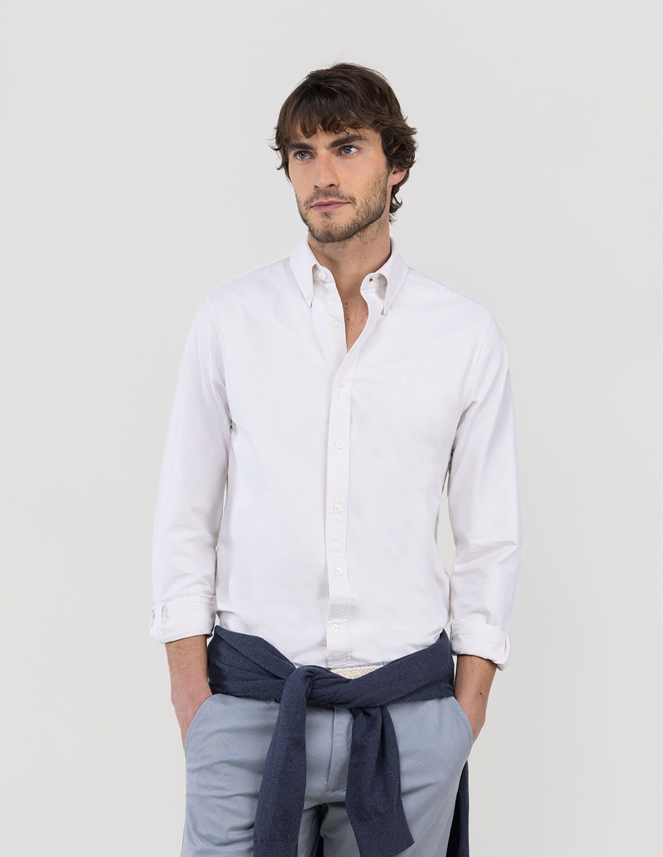 Camisa casual de algodón manga larga para hombre